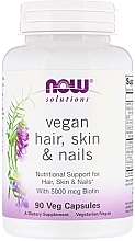 Витамины для кожи, волос и ногтей - Now Foods Solutions Vegan Hair Skin & Nails — фото N1