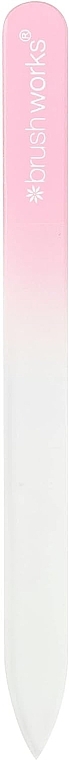 Стеклянная пилочка для ногтей, бело-розовая - Brushworks Glass Nail File — фото N2