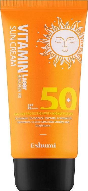 Солнцезащитный крем с витамином E SPF 50 PA+++ - Eshumi Vitamin Lazer Sunscreen 100 Sun Cream