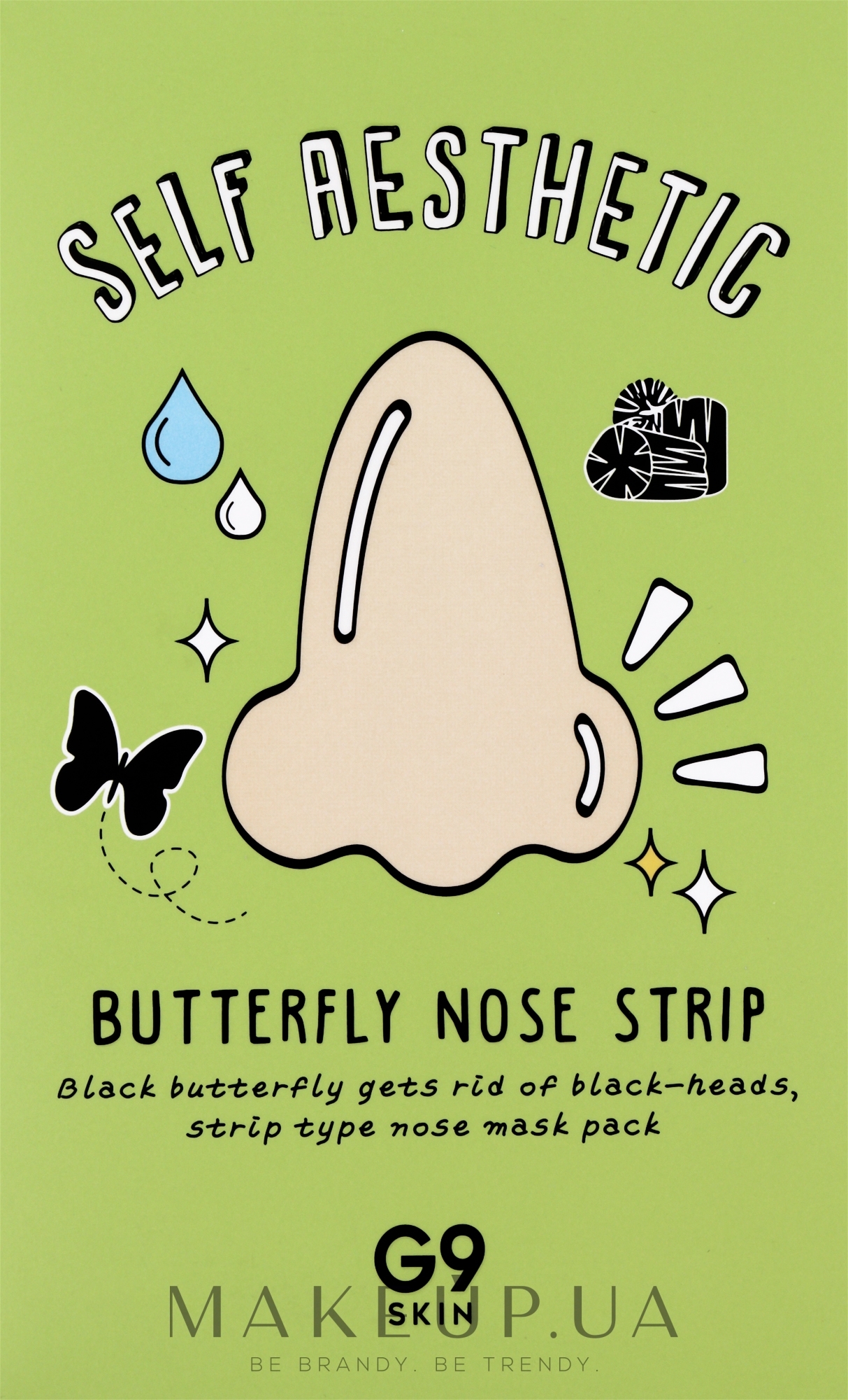 Патч-бабочка для носа против черных точек - G9Skin Self Aesthetic Butterfly Nose Strip — фото 5шт