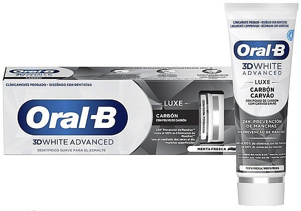 Зубная паста с углем - Oral-B 3D White Advanced Luxe Charcoal Toothpaste — фото N1