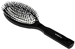 Гребінець для волосся овальний з нейлоновою щетиною та шпильками, 22.5 см, чорний - Disna Pharma — фото N1