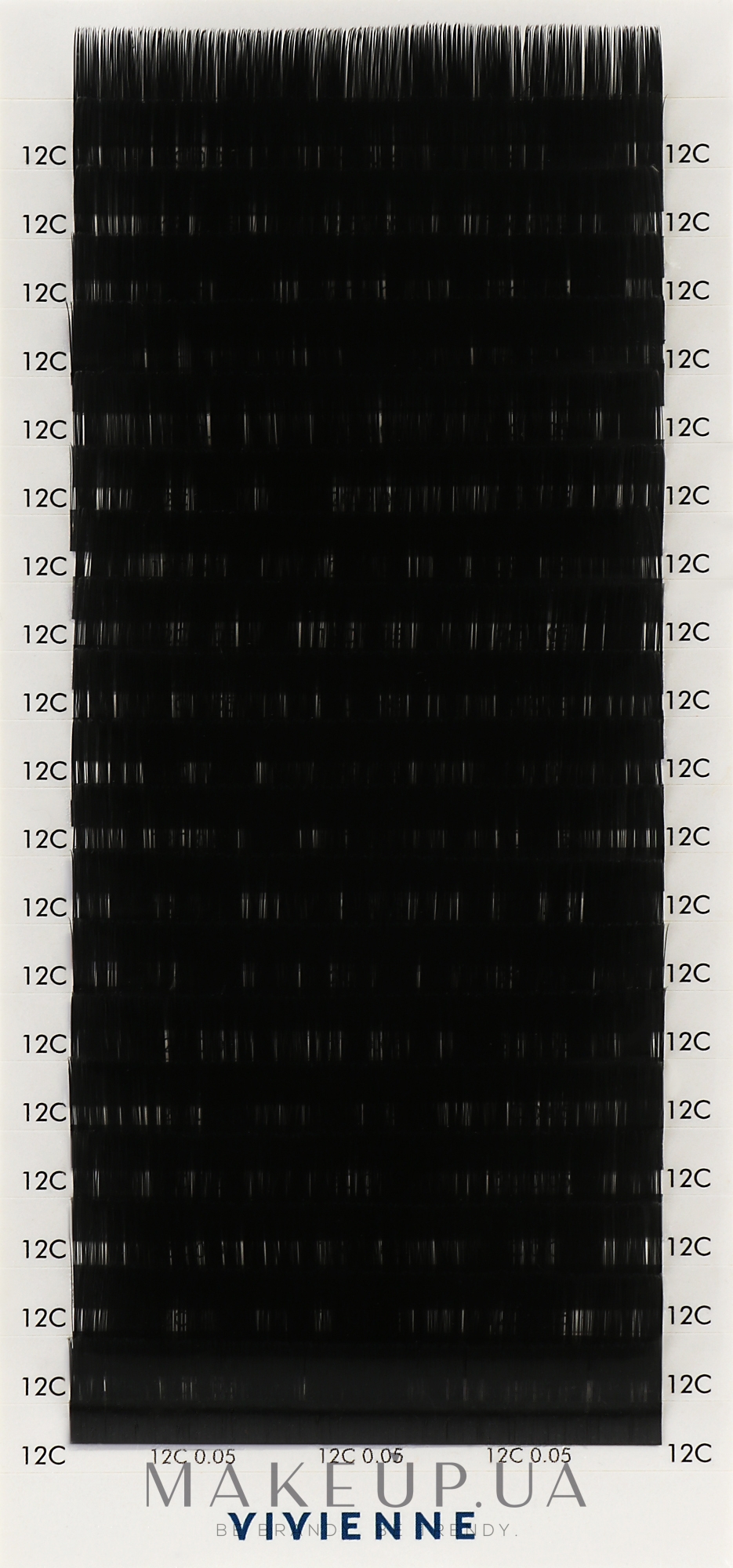 Накладные ресницы "Elite", черные, 20 линий (0,05, C, 12) - Vivienne — фото 1уп