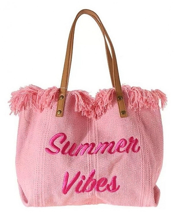 Пляжная сумка, розовая - Ecarla Boho — фото N1