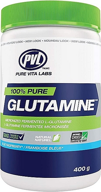 Амінокислота - Pure Vita Labs 100% Pure Glutamine Blue Raspberry — фото N1