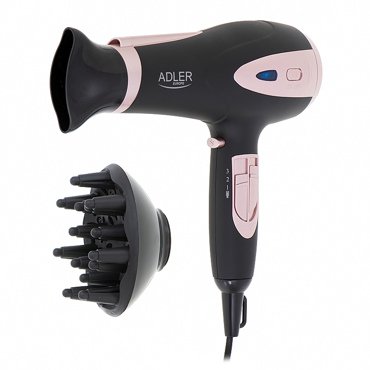 Фен для волос AD 2248b, 2200 W - Adler Hair Dryer ION + Diffuser — фото N1