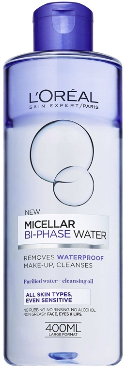 Мицеллярная вода для всех типов кожи - L'Oreal Paris Bi Phase Micellar Cleansing Water  — фото N1