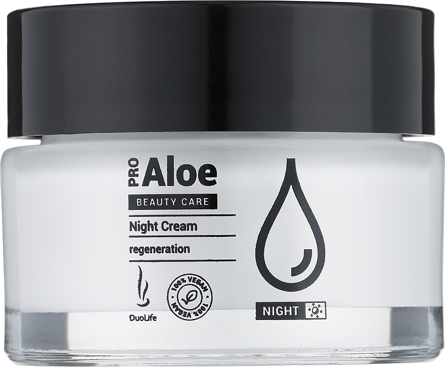 Нічний зволожувальний крем для обличчя з гіалуроновою кислотою - DuoLife Aloes Beauty Care Night Cream