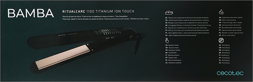 Выпрямитель для волос - Cecotec Bamba RitualCare 1100 HidraProtect Titanium Ion Touch — фото N2