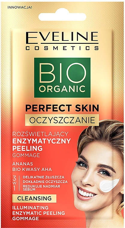 Осветляющий ферментный пилинг с био-AHA-кислотами и ананасом - Eveline Cosmetics Bio Organic Perfect Skin Illuminating Enzymatic Peeling — фото N1