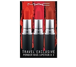 Духи, Парфюмерия, косметика Набор - M.A.C Travel Exclusive Power Kiss Lipstick (lip/stick/3x3g)