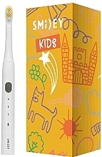 Парфумерія, косметика Дитяча електрична звукова зубна щітка, біла - Smiley Light Kids