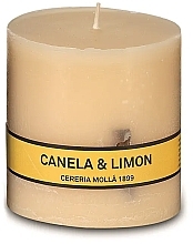 Ароматическая свеча, 8 x 8 см - Cereria Molla Asturias Cinnamon & Lemon Scented Candle — фото N1