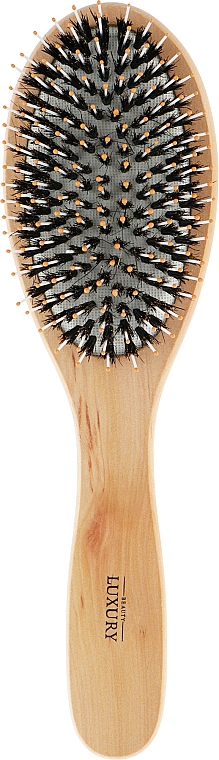 Массажная щетка для волос, HB-03-14, деревянная овальная большая - Beauty LUXURY