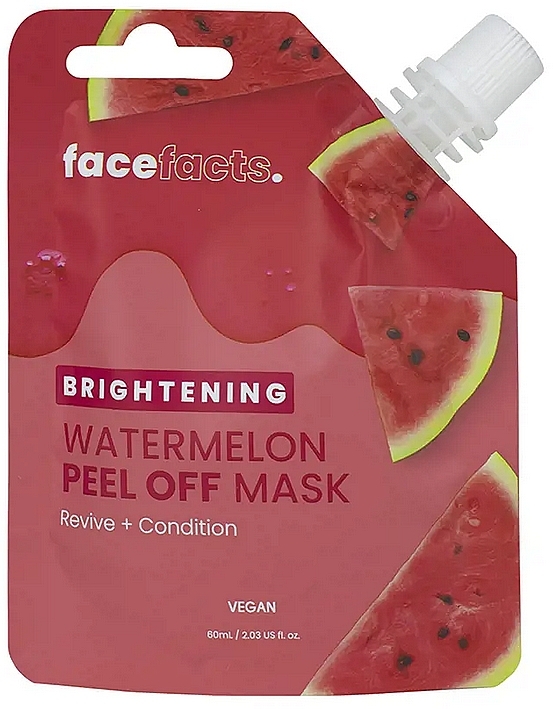 Осветляющая маска-пленка для лица "Арбуз" - Face Facts Brightening Watermelon Peel-Off Face Mask  — фото N1