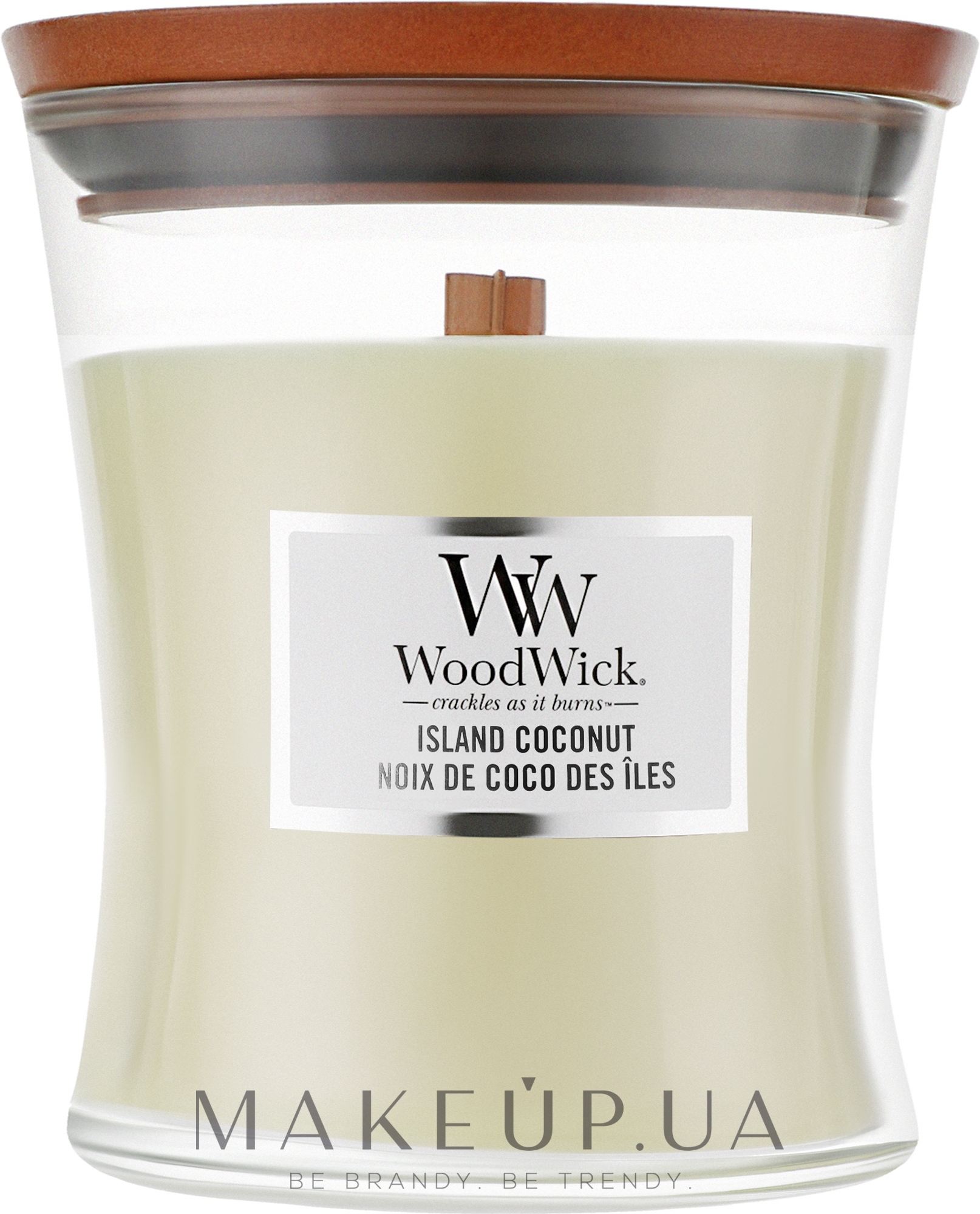 Ароматическая свеча в стакане - WoodWick Hourglass Candle Island Coconut — фото 275g