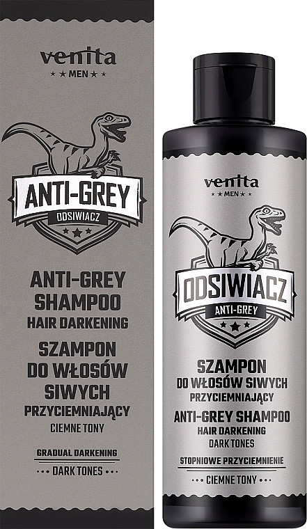 Шампунь для затемнения седых волос, темные тона - Venita Men Anti-Grey Shampoo Dark Tones — фото N2
