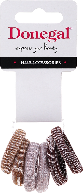 Набір аксесуарів для волосся FA-5623, світло-коричневий + бежевий + темно-коричневий - Donegal — фото N1