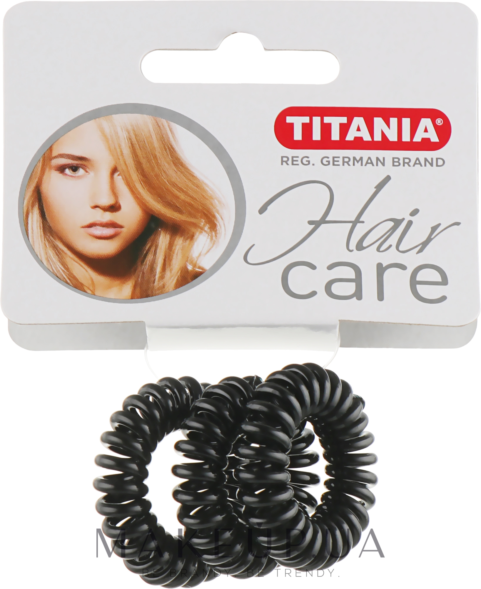 Резинка для волос пластмассовая "Anti Ziep", черная, 3шт, диаметр 2.5см - Titania — фото 3шт