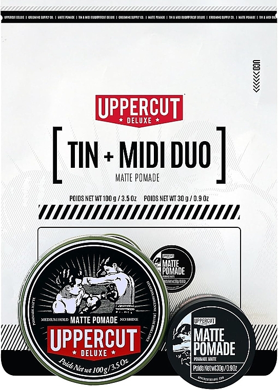 Набор - Uppercut Deluxe Tin & Midi Duo (pomad/100g + pomad/30g) — фото N1