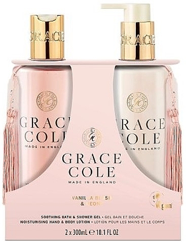 Набор - Grace Cole Vanilla Blush & Peony Body Care Duo (sh/gel/300ml + h/body/lot/300ml) — фото N1