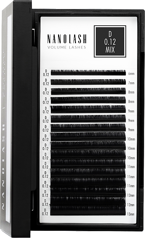 Накладные ресницы D, 0.12 (6-13 мм), mix - Nanolash Volume Lashes — фото N8