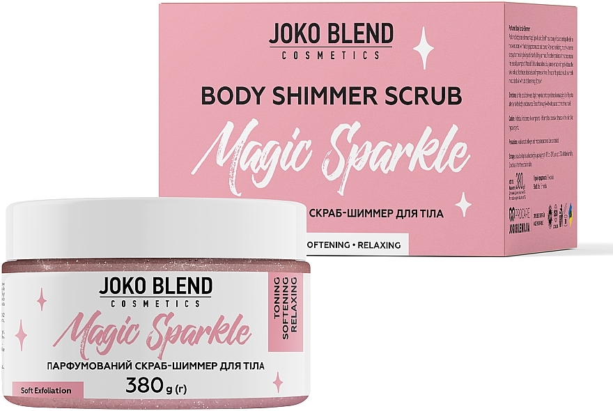 Скраб для тела парфюмированный с шиммером, розовый - Joko Blend Magic Sparkle Body Shimmer Scrub