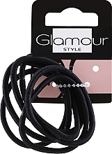 Парфумерія, косметика Резинки для волосся, 175020, чорні - Glamour