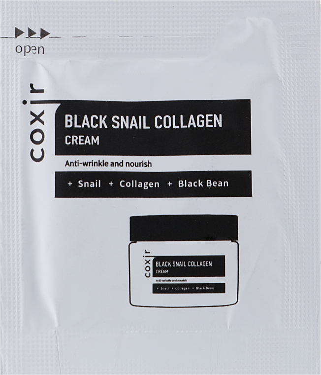 Антивіковий живильний крем для обличчя - Coxir Black Snail Collagen Cream Anti-Wrinkle And Nourish (пробник) — фото N1