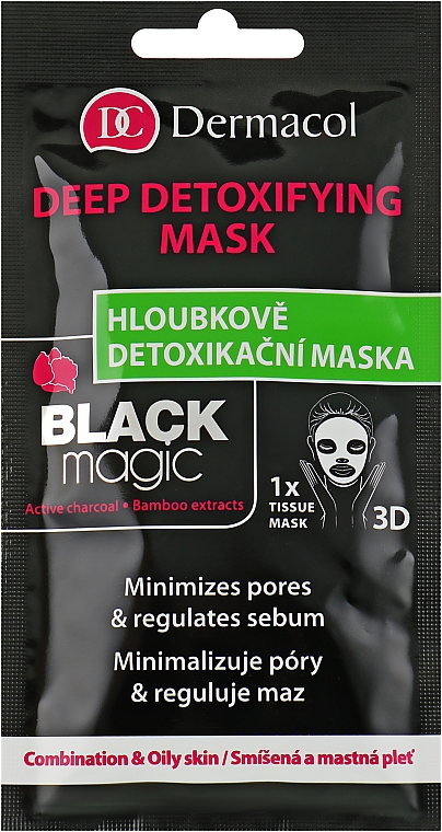 Тканинна маска для обличчя - Dermacol Black Magic Detox Sheet Mask — фото N1