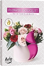 Парфумерія, косметика Набір чайних свічок "Квітковий букет" - Bispol Flower Bouquet Scented Candles