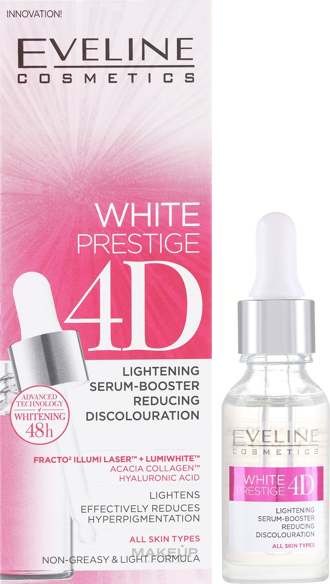 Сироватка для обличчя - Eveline White Prestige 4D Lightening Serum-Booster Reducing Discolouration — фото 18ml