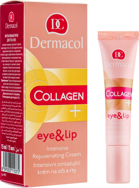 Крем для повік і губ - Dermacol Collagen+ Eye And Lip Intensive Rejuvenating Cream — фото N1