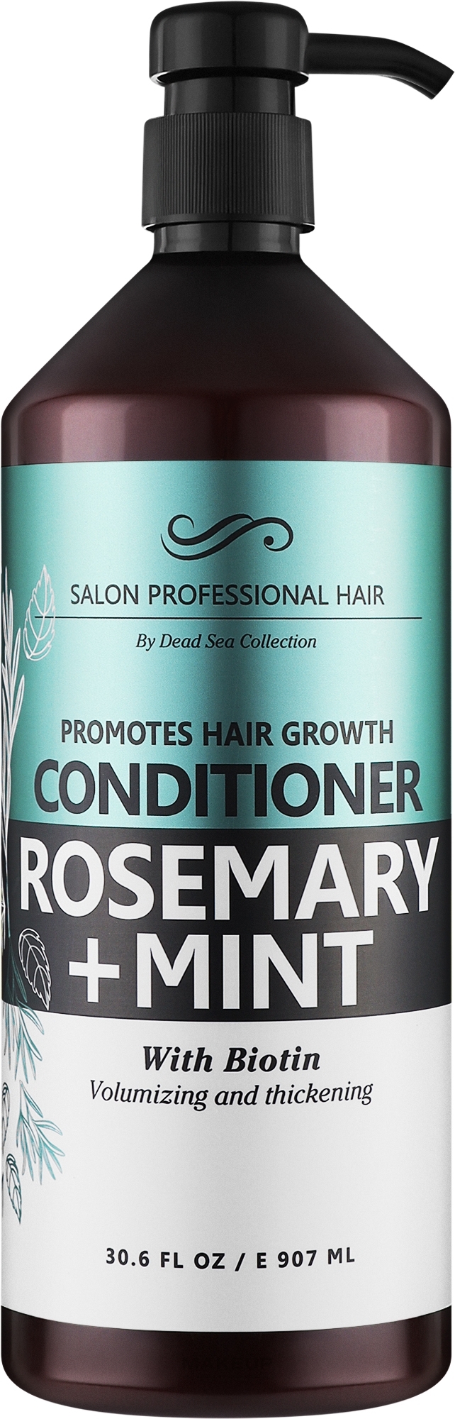 Кондиционер для волос с розмарином и мятой и минералами Мертвого моря - Dead Sea Collection Rosemary & Mint Conditioner — фото 907ml