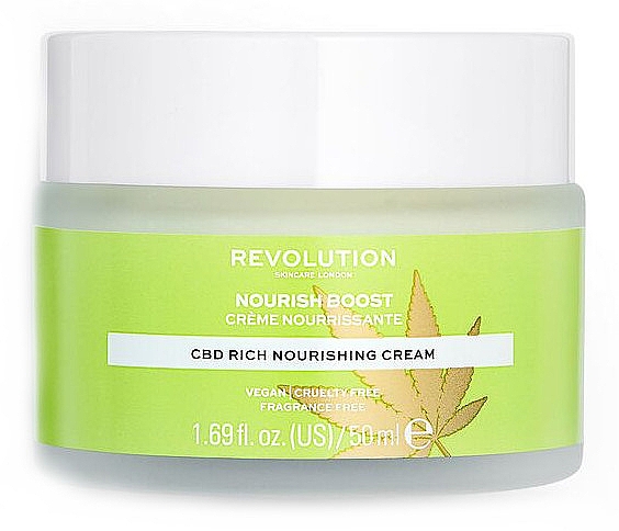 Зволожувальний крем для обличчя - Revolution Skincare CBD Nourish Boost Cream — фото N1