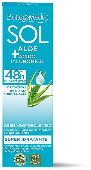 Крем для обличчя після перебування на сонці - Bottega Verde Sol Aloe + Hyaluronic Acid Aftersun Face Cream — фото N2