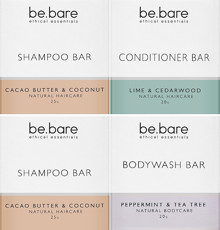 Набір - Be.Bare Life Mixed Minis Essentials Set (shmp/2x25g + cond/20g + soap/20g) — фото N2