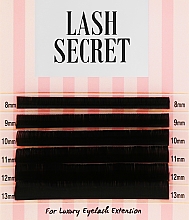 Парфумерія, косметика Накладні вії, чорні, мікс, 6 ліній (0.07, D, (8-13)) - Lash Secret