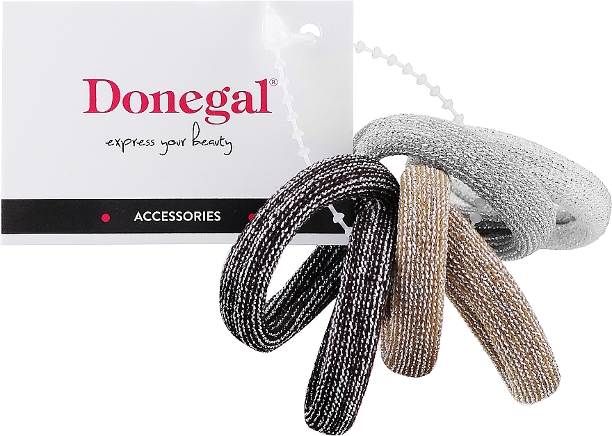 Набор аксессуаров для волос "Fashion Jewelry" FA-5623, темно-коричневые, серые, горчичные - Donegal — фото N1