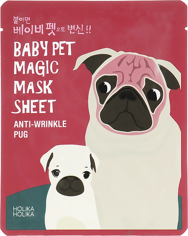 Тканевая маска "Мопс" - Holika Holika Baby Pet Magic Mask Sheet Anti-Wrinkle Pug 