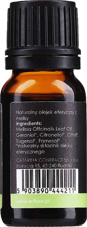 Натуральное эфирное масло "Мелисса" - E-Fiore Melissa Natural Essential Oil — фото N2