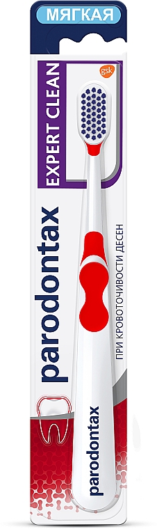 Зубна щітка "Експерт чистоти", екстрам'яка, червона - Parodontax