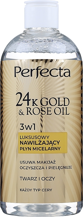 Міцелярний флюїд для обличчя - Perfecta 24k Gold & Rose Oil — фото N1