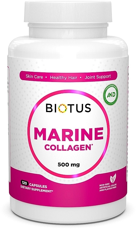 Морской коллаген, 500 мг - Biotus Marine Collagen