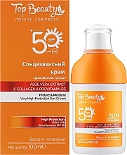 Крем для лица и тела с алое вера и коллагеном - Top Beauty Sun Cream For Face And Body Aloe Vera Extract & Collagen SPF 50  — фото N2
