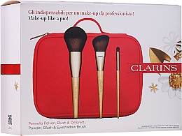 Парфумерія, косметика Набір пензлів для макіяжу - Clarins (brush/3pcs + bag)