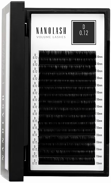 Накладные ресницы D, 0.12 (11 мм) - Nanolash Volume Lashes — фото N1