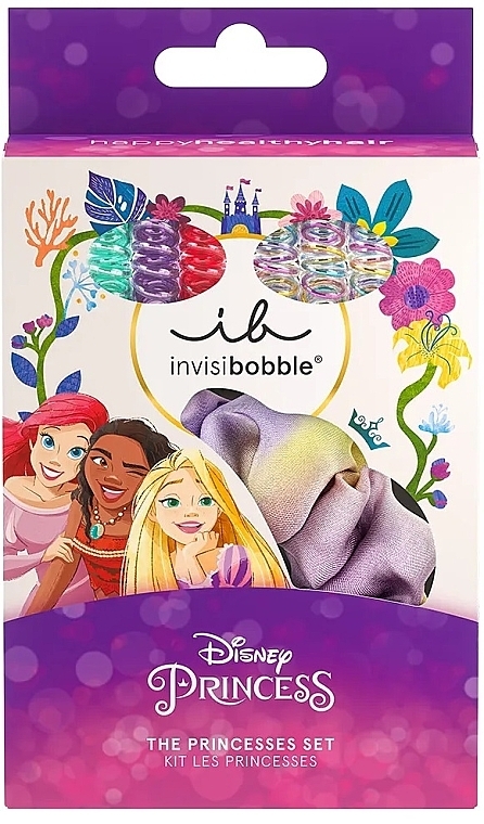Набір резинок для волосся, 7 шт. - Invisibobble Kids Disney The Princesses Set — фото N1