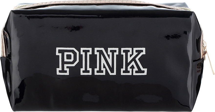 Косметичка BA-003B лаковая "Pink", черная - Cosmo Shop — фото N1