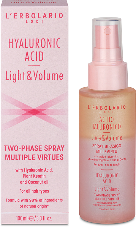 Двофазний спрей для волосся - L'Erbolario Hyaluronic Acid Two-phase Spray Multiple Virtues — фото N2